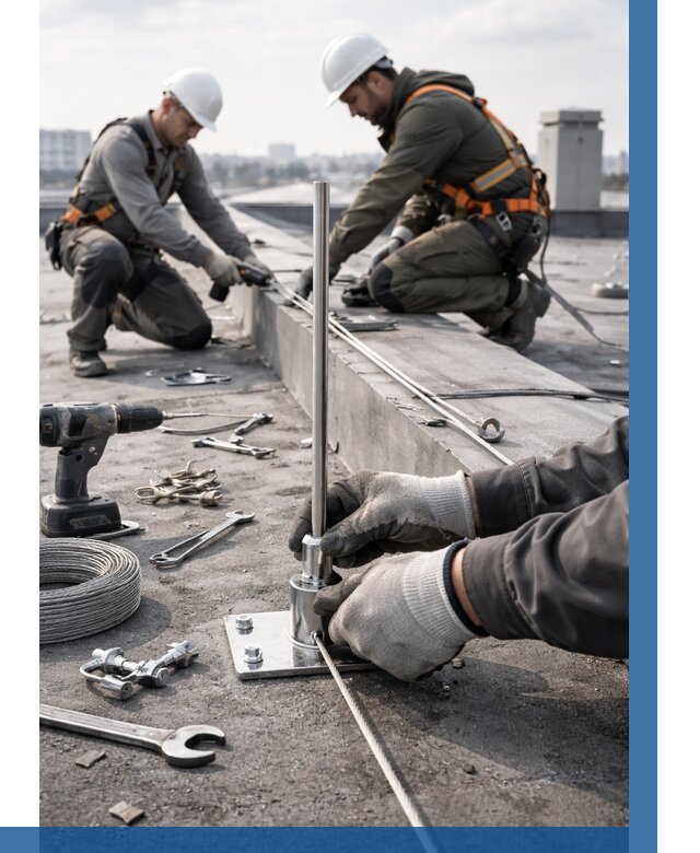 Монтаж молниезащиты на кровле в Железногорске цена от 25843 р. | ВЫСОТНИК-Жлр