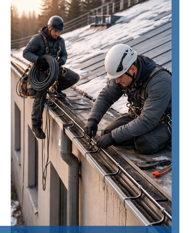 Монтаж греющего кабеля на кровле в Железногорске от 465 р. | ВЫСОТНИК-Жлр