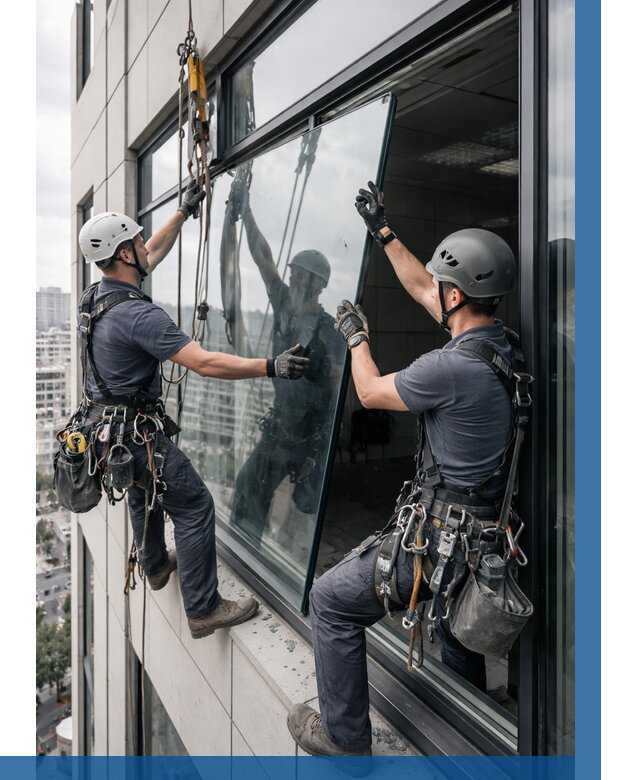 Замена стеклопакетов на высоте в Железногорске от 5685 р. | ВЫСОТНИК-Жлр