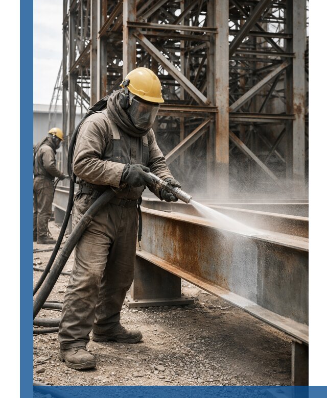 Пескоструйная очистка металлоконструкций в Железногорске промышленная