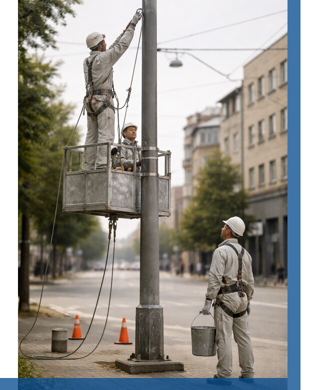 Покраска опор освещения в Железногорске от 5169 р. | ВЫСОТНИК-Жлр
