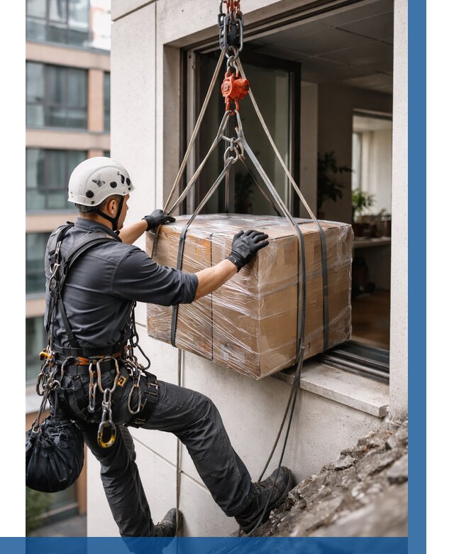 Подъем груза через окно в Железногорске от 4652 р. | ВЫСОТНИК-Жлр