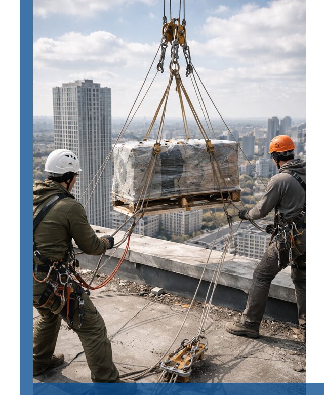 Подъем и монтаж крупногабаритных грузов на крышу в Железногорске