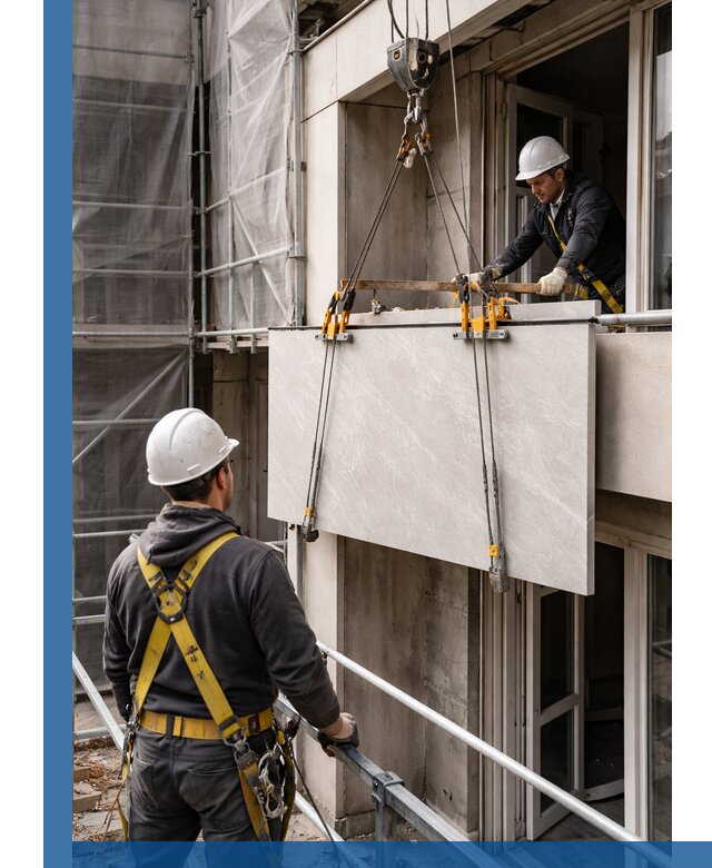 Подъем керамогранита на этаж в Железногорске грузчиками и техникой