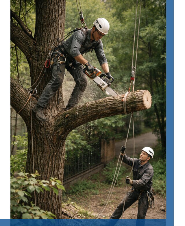 Спил деревьев альпинистами в Железногорске от 8270 р. | ВЫСОТНИК-Жлр