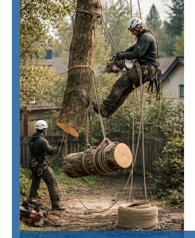 Валка деревьев частями в Железногорске, безопасно и аккуратно
