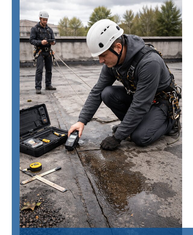 Обследование кровли на протечки и выявление дефектов в Железногорске