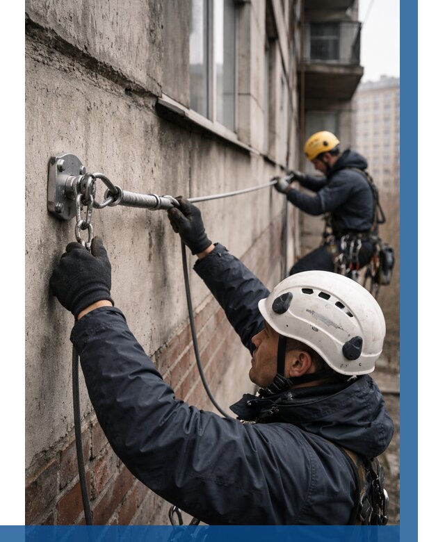 Монтаж анкерных линий в Железногорске от 3101 р. | ВЫСОТНИК-Жлр