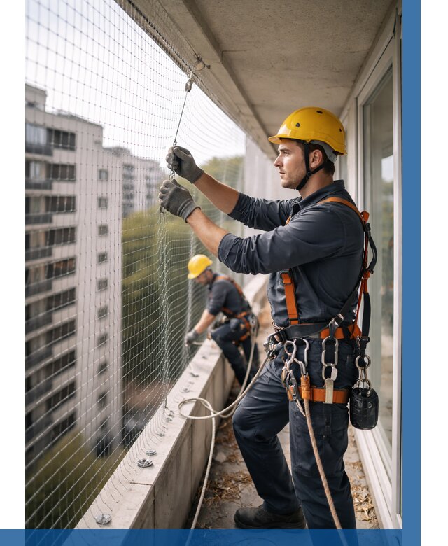 Монтаж сетки от птиц в Железногорске от 4652 р. | ВЫСОТНИК-Жлр