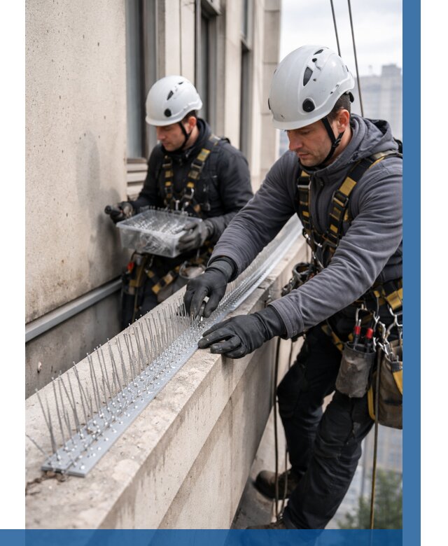 Установка шипов от птиц в Железногорске от 879 р. | ВЫСОТНИК-Жлр